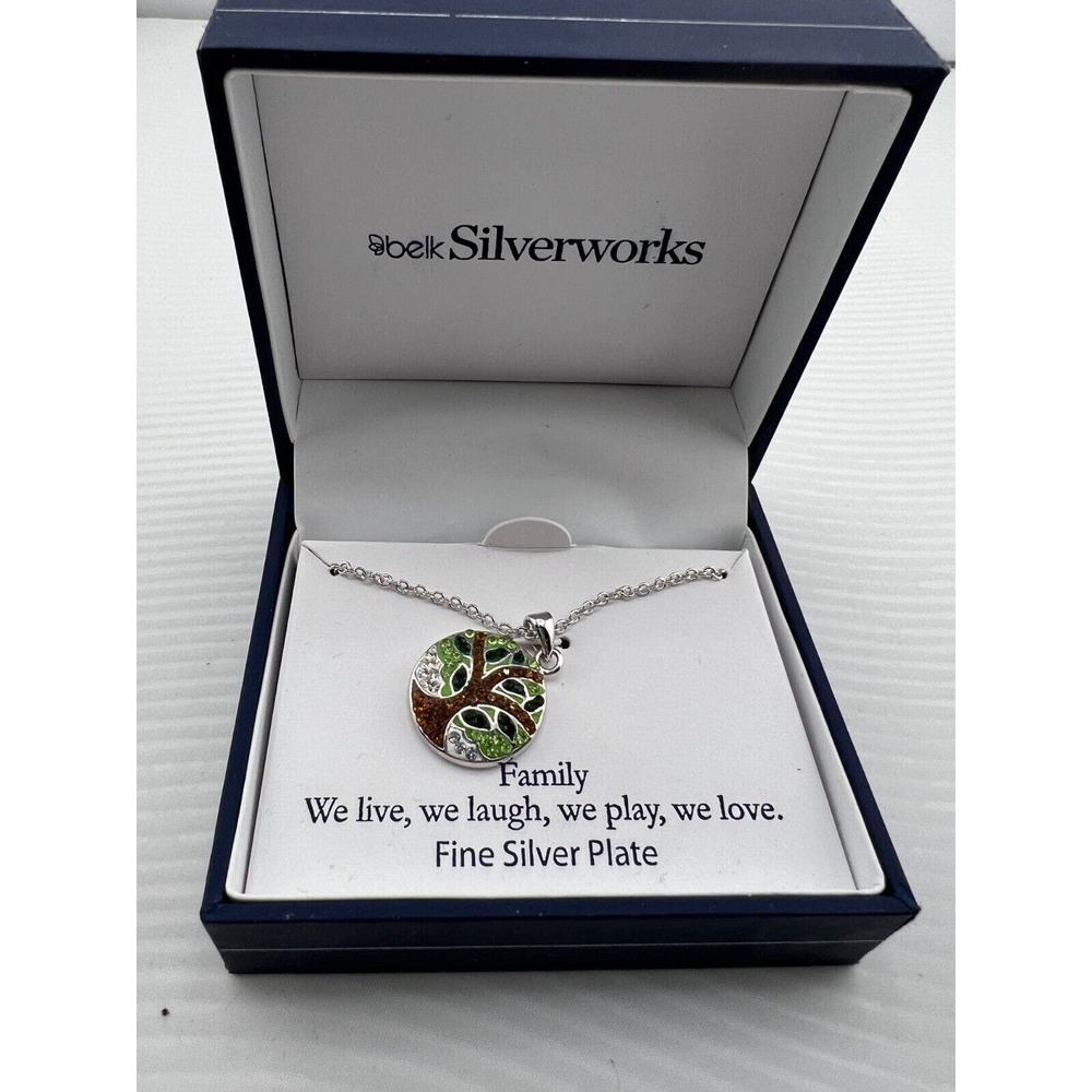 Belk Silverworks Fine Silver Plated Round‎ Pendant Necklace